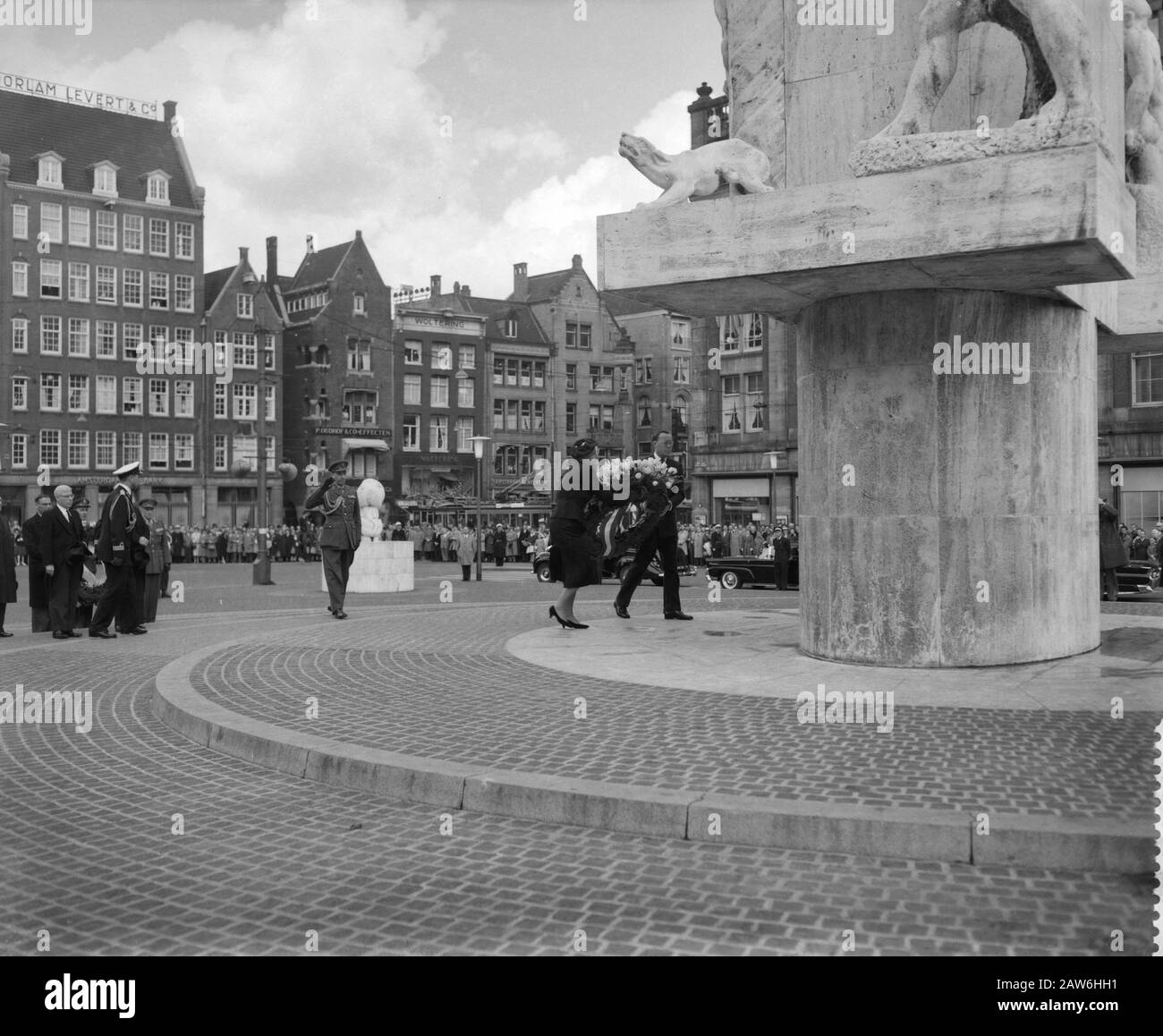 Memorial Day 1959 Queen Juliana and Prince Bernhard lay a wreath at the