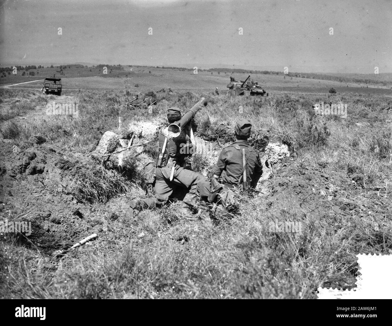 Exercises La Courtine, Bazooka in contention for attacking tanks Date: July 8, 1959 Stock Photo