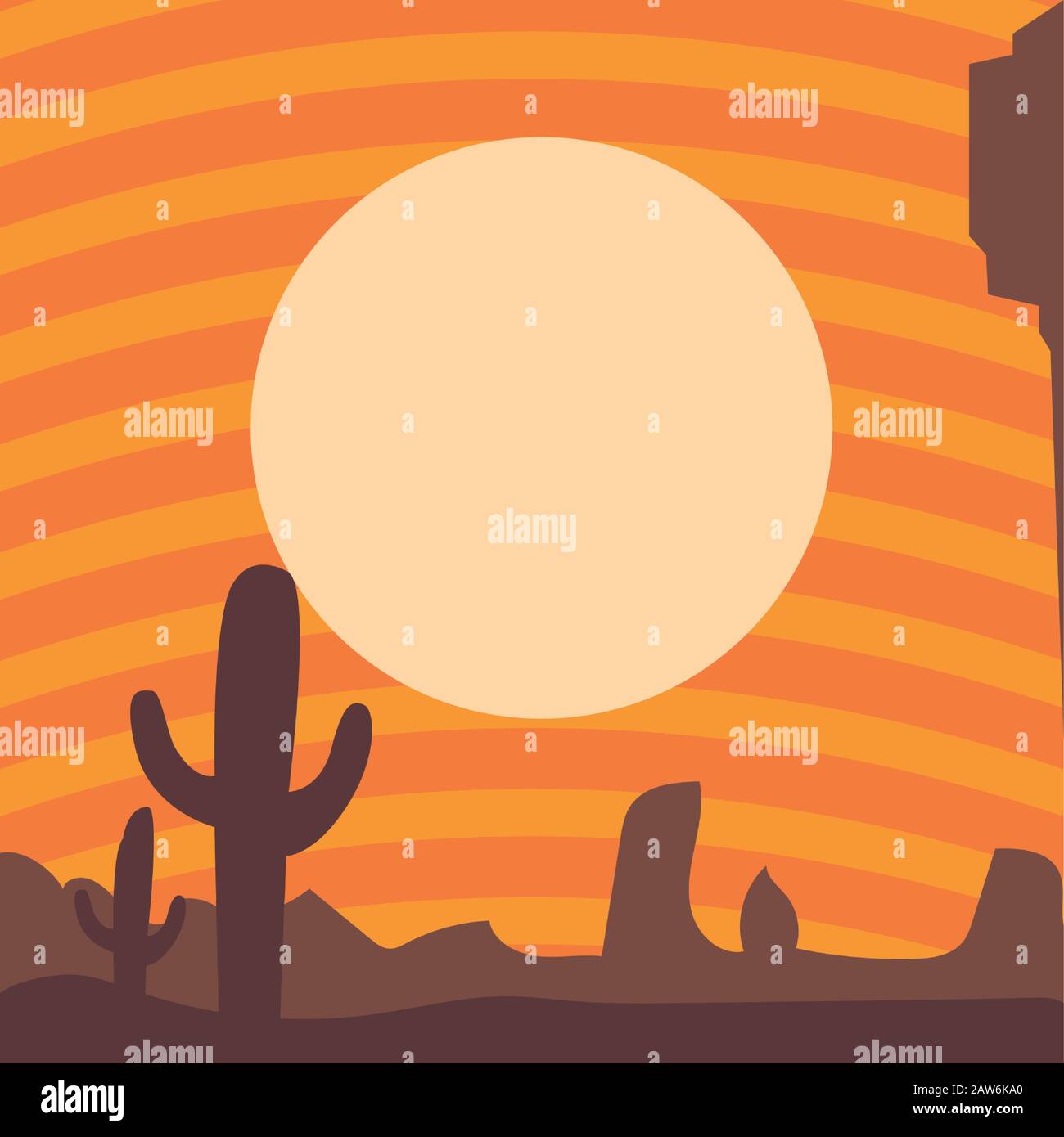 australian landscape, card of desert landscape vector illustration design Stock Vector