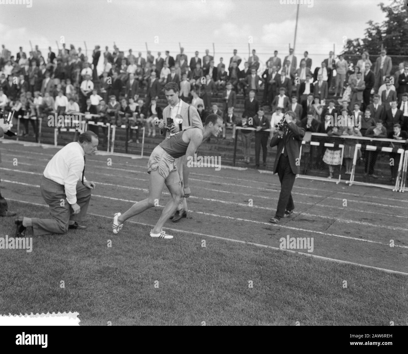 Dutch athletics championships in Eindhoven, Henk Visser (start) Date