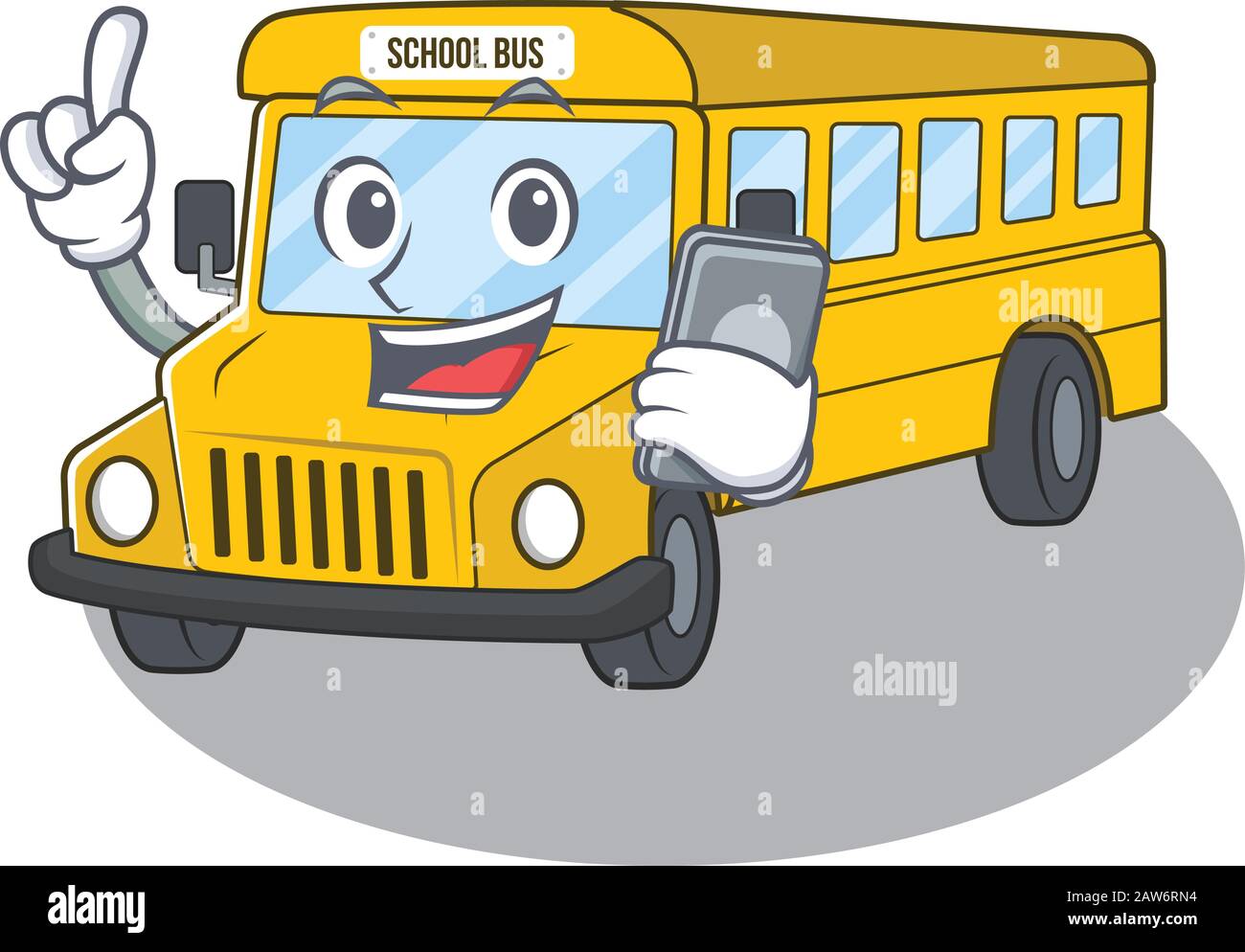 School bus Cartoon design style speaking on a phone Stock Vector Image &  Art - Alamy