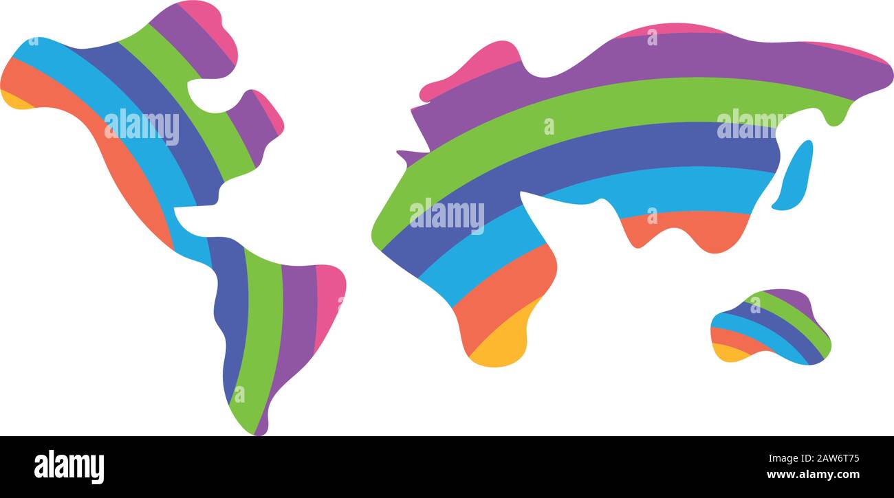Isolated world maps, flat style icon vector illustration design Stock ...