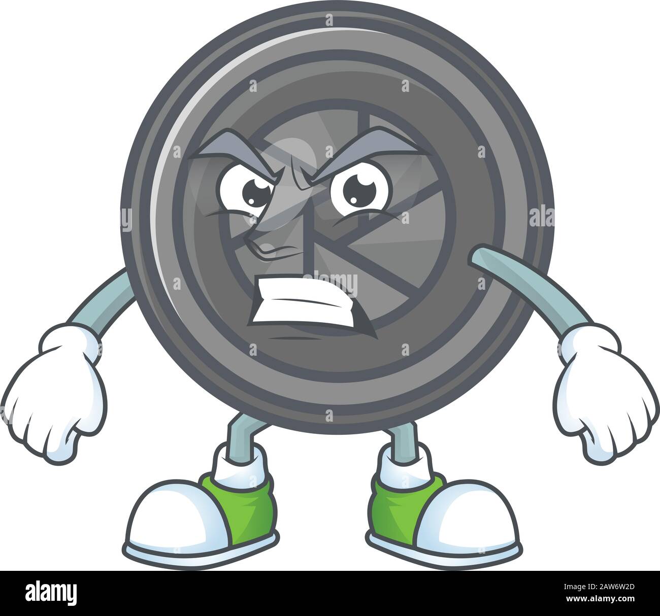 cartoon character of camera lens with angry face Stock Vector Image