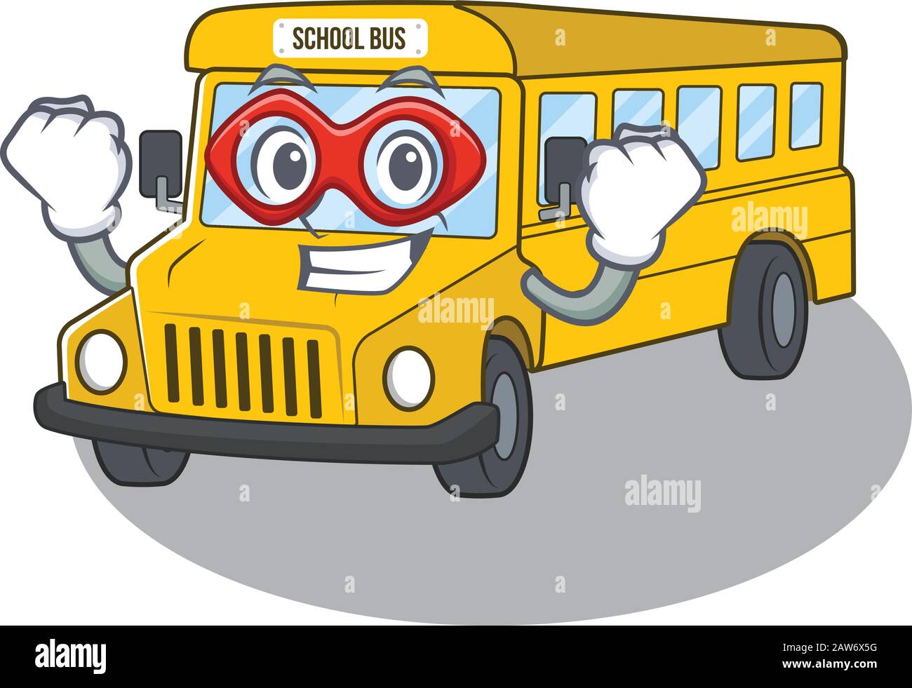 A cartoon concept of school bus performed as a Super hero Stock Vector  Image & Art - Alamy