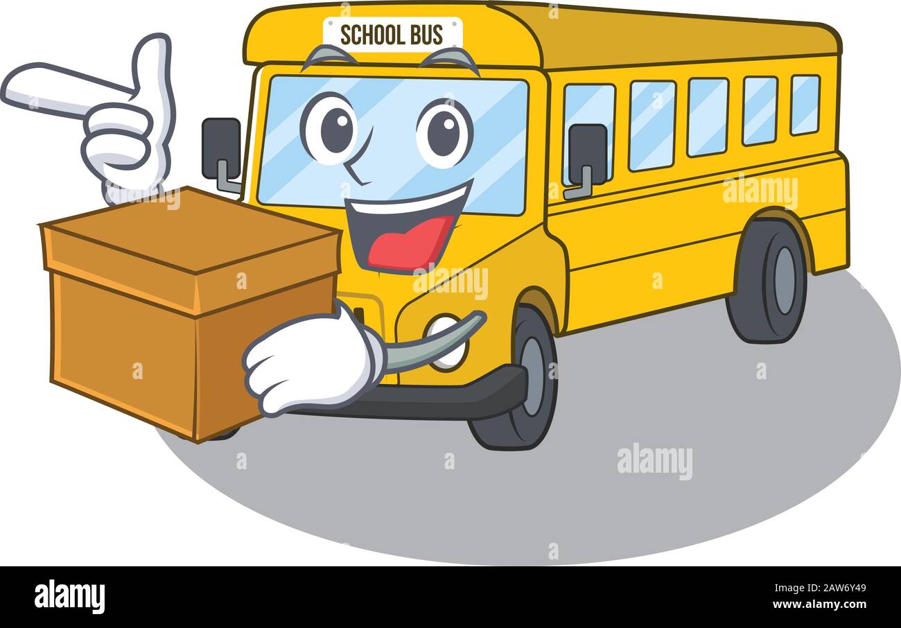 Cute school bus cartoon character having a box Stock Vector Image & Art - Alamy Cute school bus cartoon character having a box Stock Vector Image & Art - Alamy