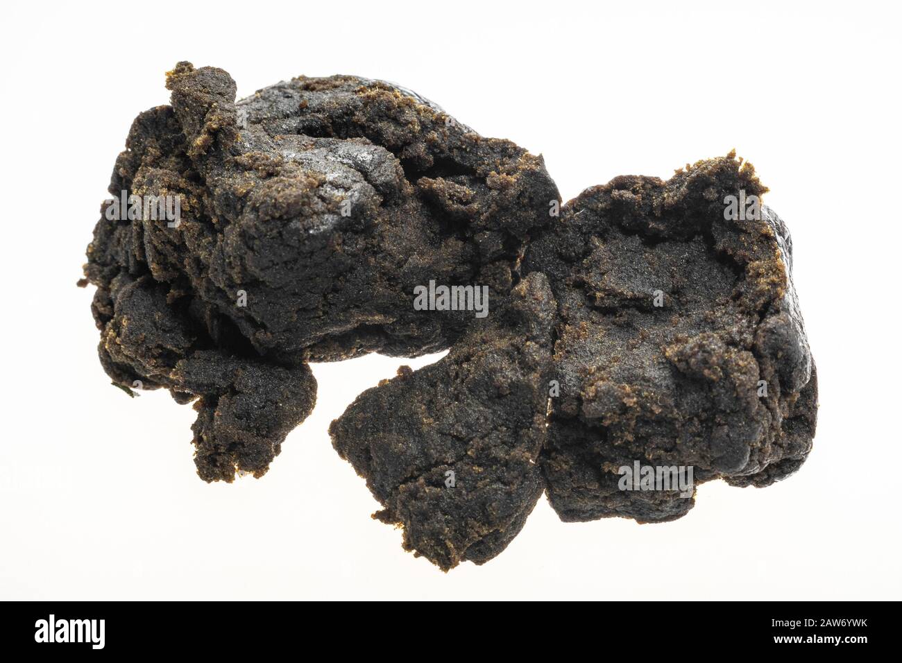 medical marijuana nepalese charas cannabis resin hashish closeup on white background in Nepal Stock Photo