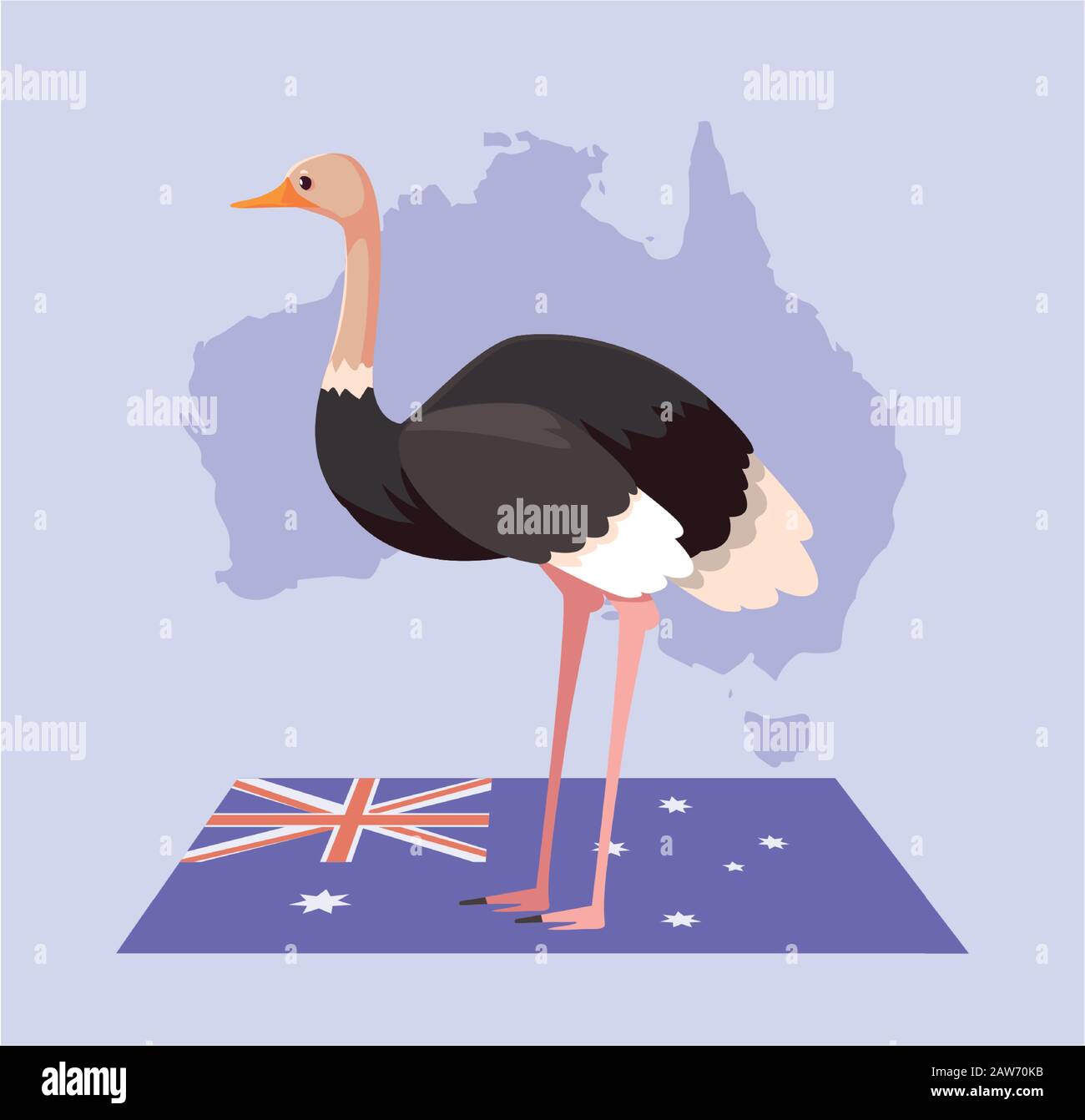 greeting card with australian ostrich vector illustration design Stock ...
