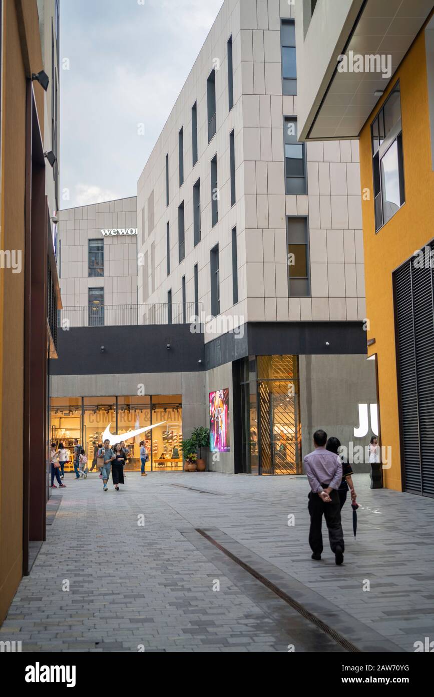 Shenzhen, China, April, 2019. Street view of UpperHills. UpperHills is a top-class urban complex composed of multi-shopping space, dining, leisure, an Stock Photo