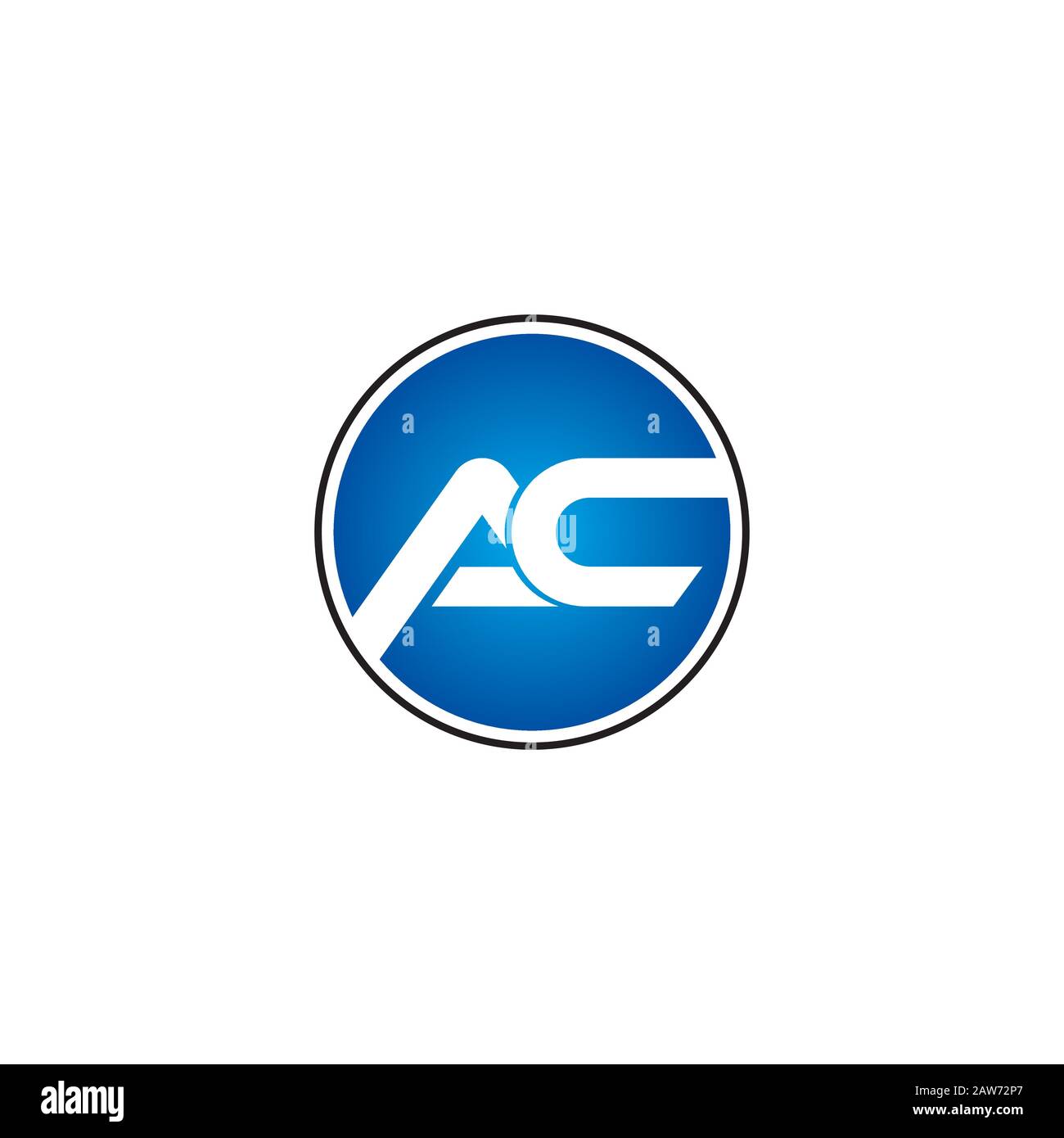 Initial letter ac or ca logo vector design template Stock Vector