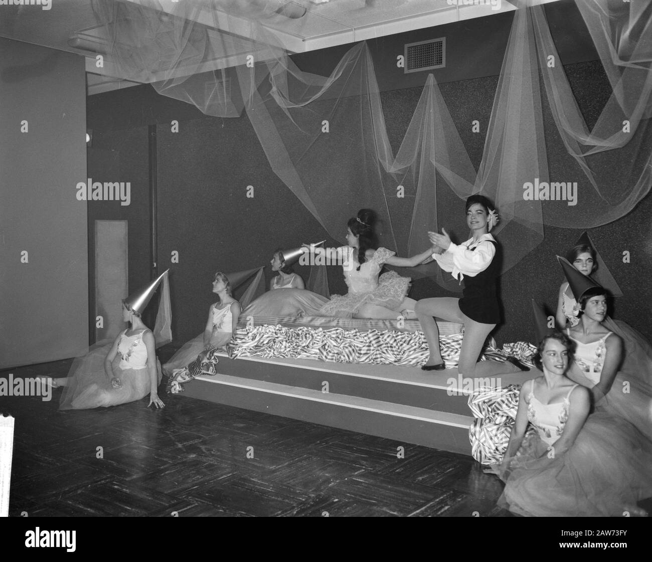 Opening Furniture Fair in Rotterdam. Ballet Group of dances Sleeping