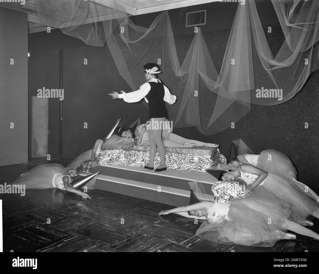 Opening Furniture Fair in Rotterdam. Ballet Group of dances Sleeping