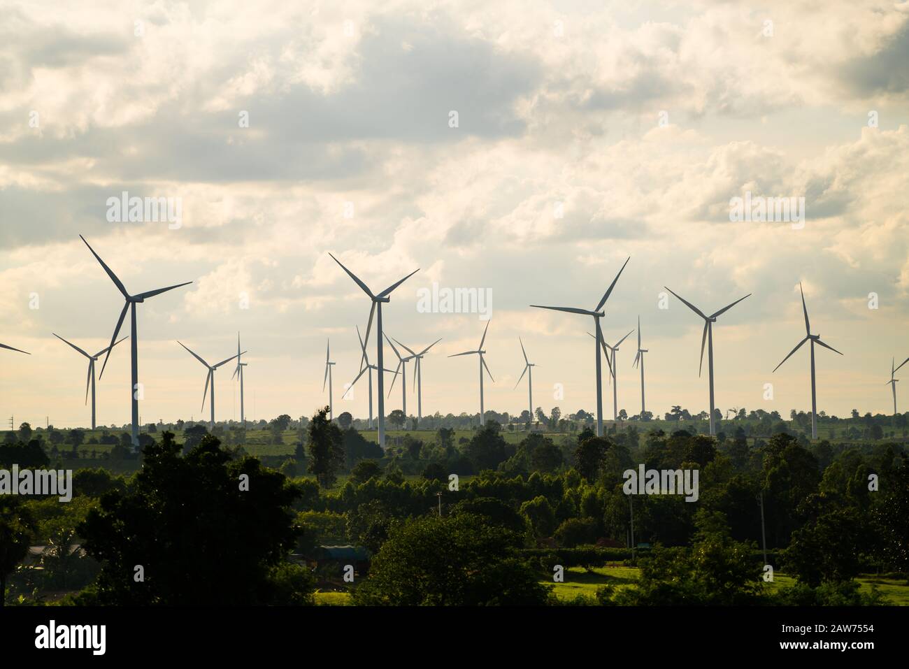Wind turbine farm renewable energy, sustainable energy and