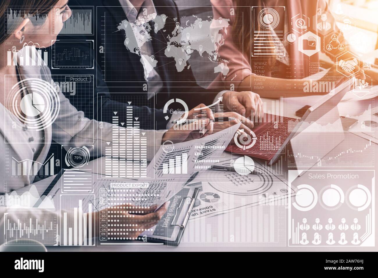 Big Data Technology for Business Finance Analytic Concept. Modern