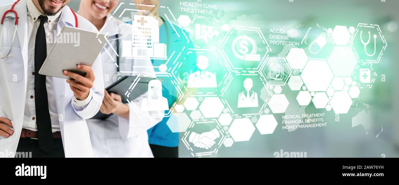 Medical Healthcare Concept Doctor In Hospital With Digital