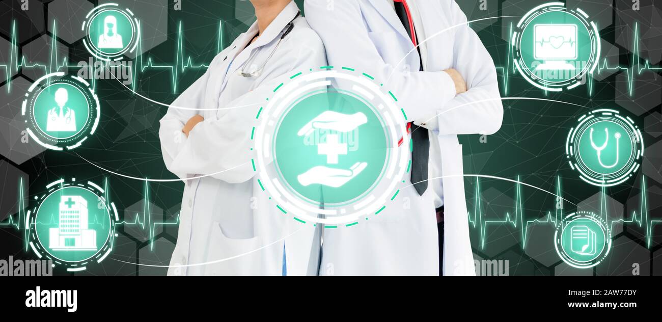 Medical Healthcare Concept Doctor In Hospital With Digital