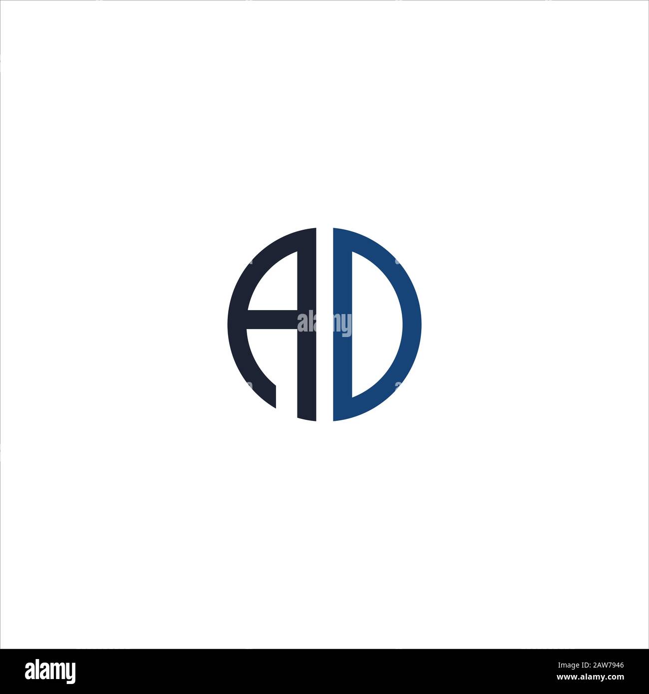 Initial letter ad or da logo design template Stock Vector