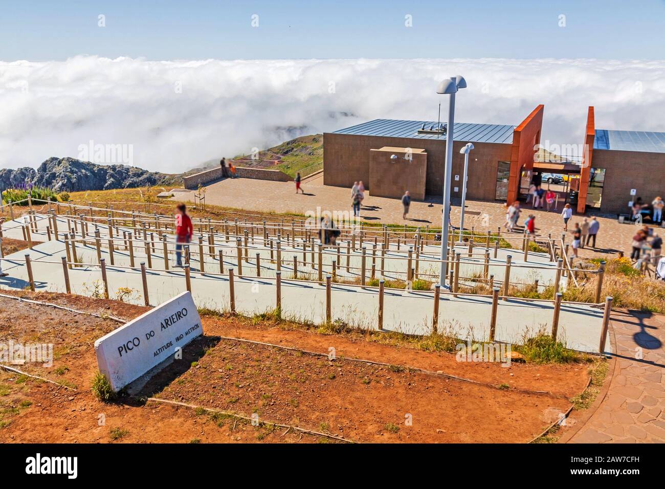 Pico do Arieiro - Centro Freira da Madeira, Petrel Center Dr. Rui Silva Souvenier Shop. Stock Photo