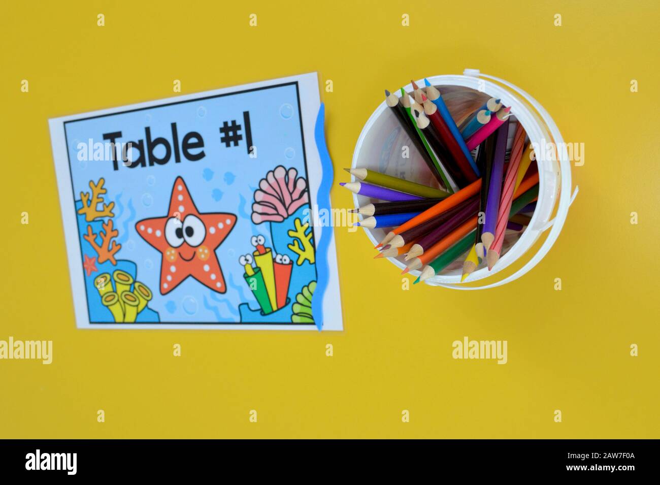 School table ready to go Stock Photo