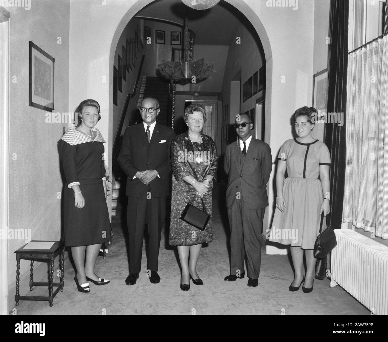 Queen Juliana At Soestdijk Palace Receives The Prime Minister Of Trinidad Eric Williams And The Prime Minister Of Suriname V L N R Princess Beatrix Prime Minister Emanuels Of Suriname Queen Juliana Premier Williams Of