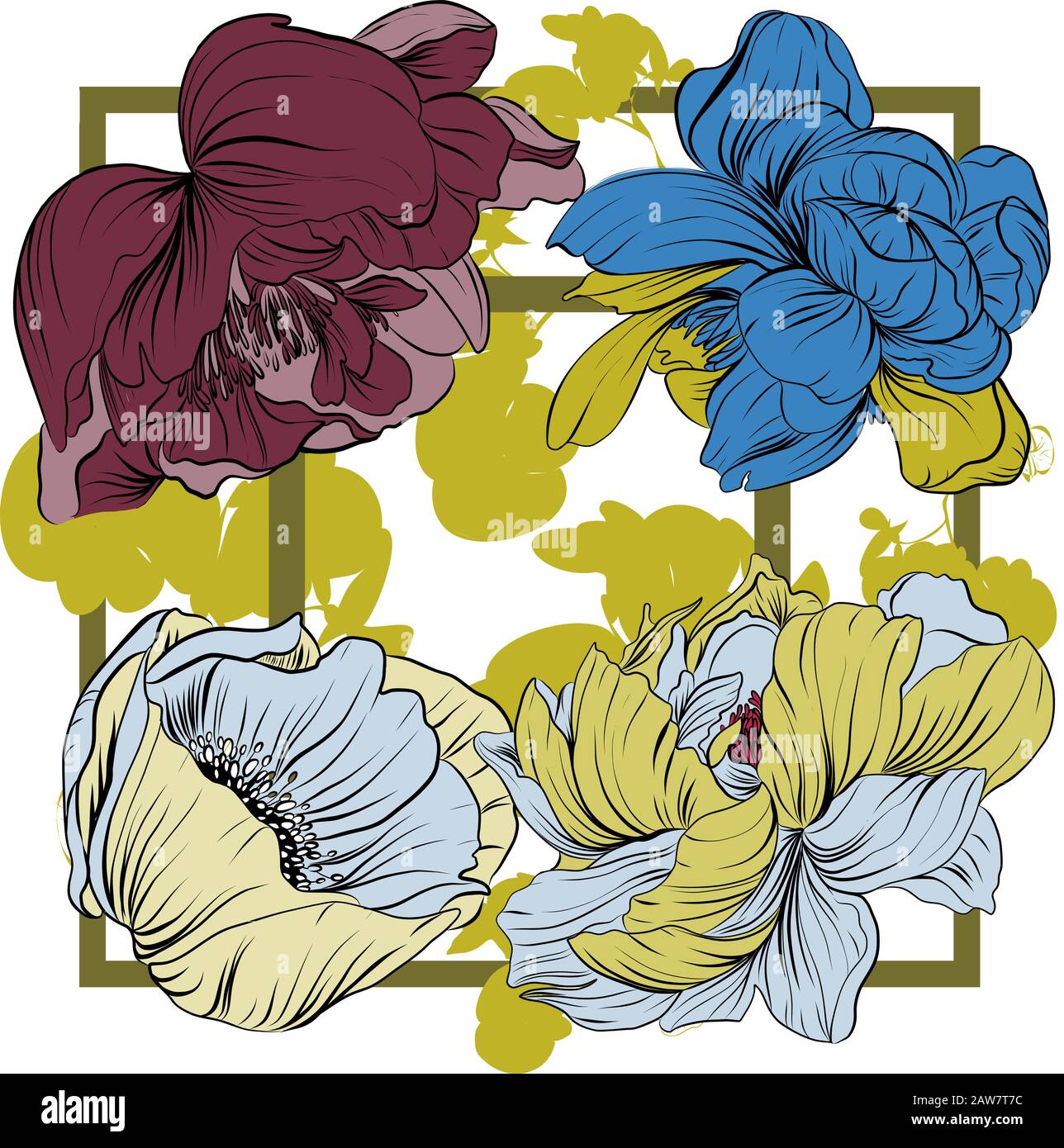 Floral pattern, can use be for shawl, decor, fabric. Stock Vector