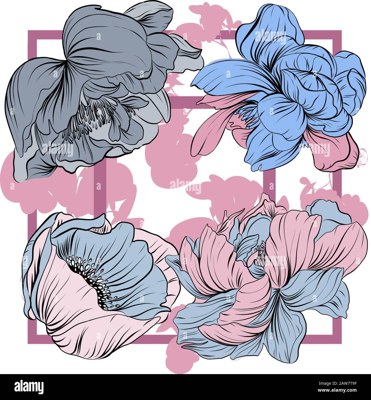 Floral pattern, can use be for shawl, decor, fabric. Stock Vector
