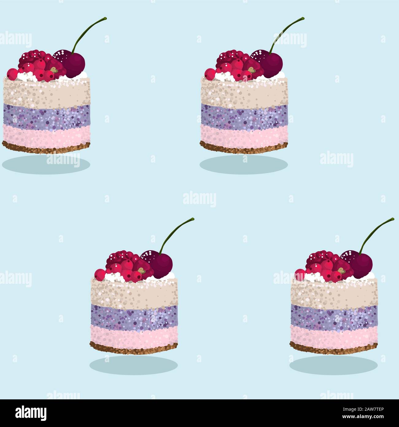 Seamless pattern with cakes Stock Vector