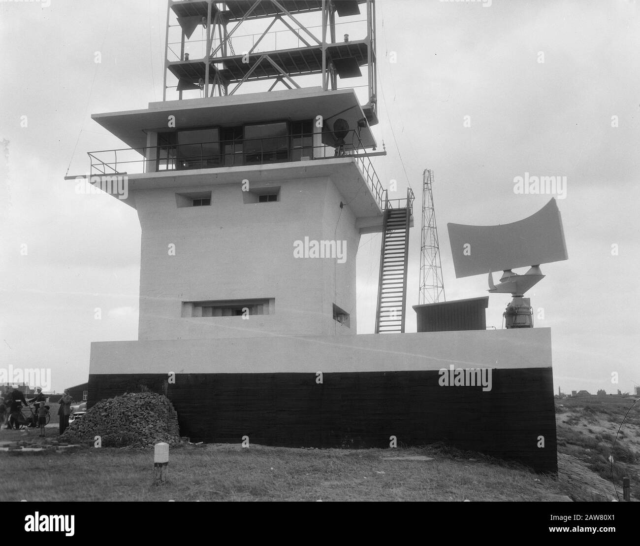 Radar Semaphore Plant Hook of Holland Date: August 18, 1954 Location: Corner of Holland Keywords: Installation, RADAR Stock Photo