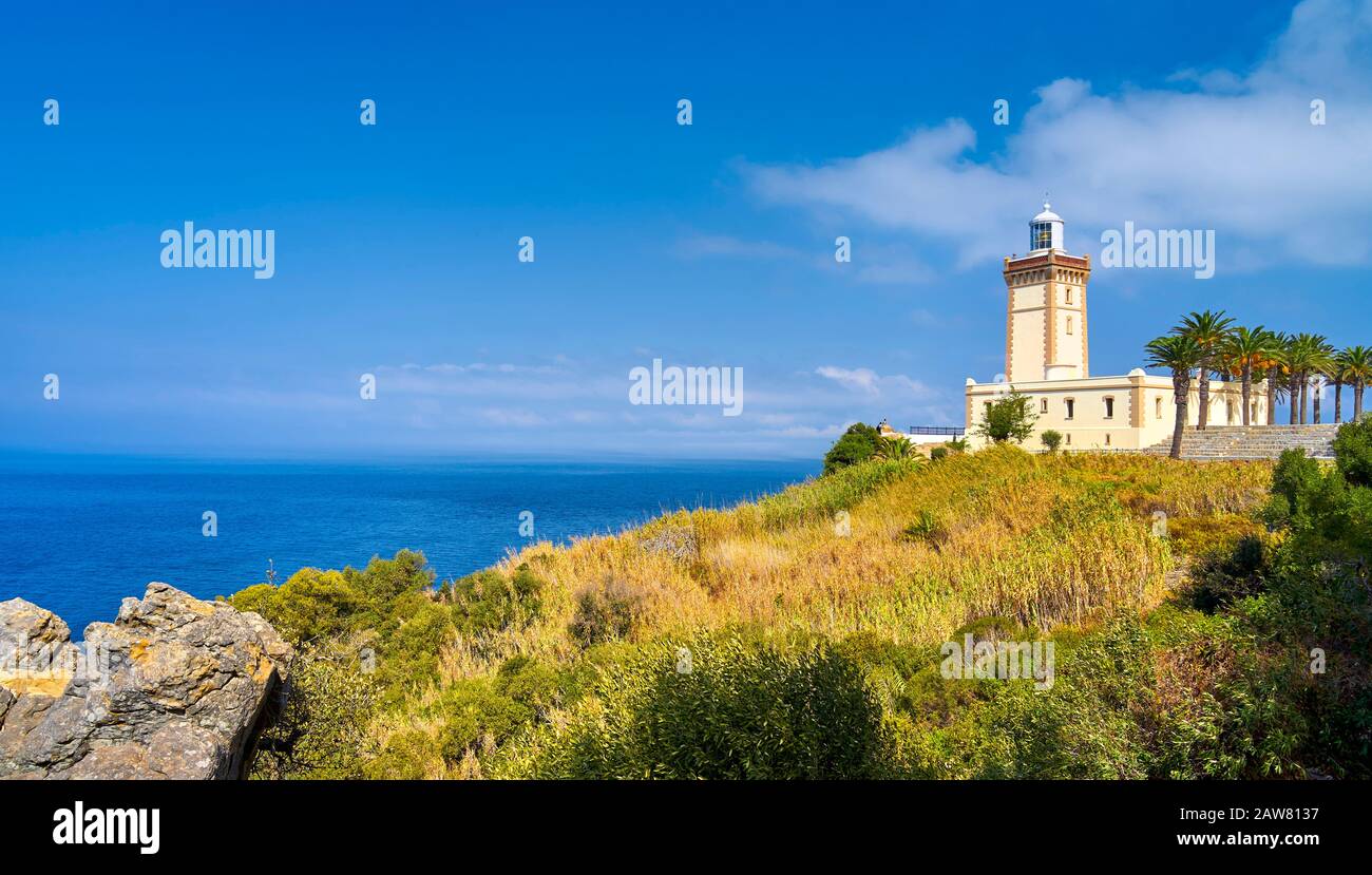 Cape Spartel Lighthouse, Tangier, Morocco Stock Photo