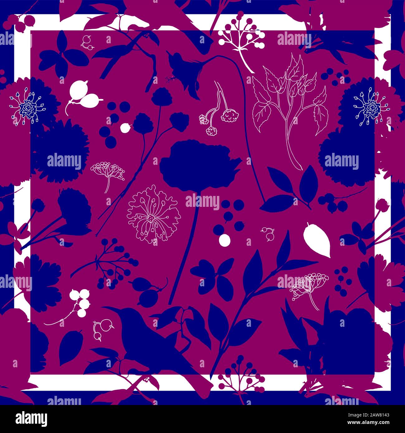 Floral Print Silk Scarf main image 0