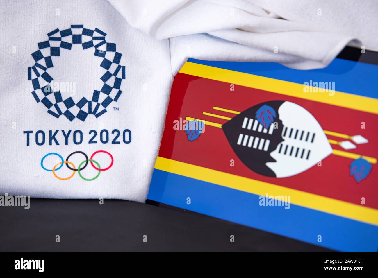 TOKYO, JAPAN, FEBRUARY. 8. 2020: Eswatini at summer olympic game in
