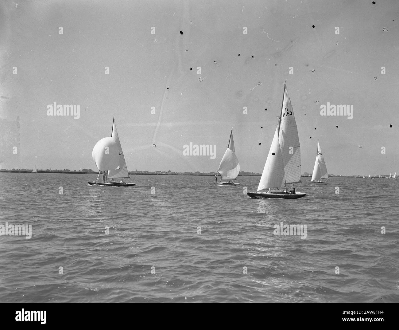 National Regattas Alkmaar More (Dragons) Date: July 23, 1955 Location: Alkmaardermeer Keywords: sailing Stock Photo