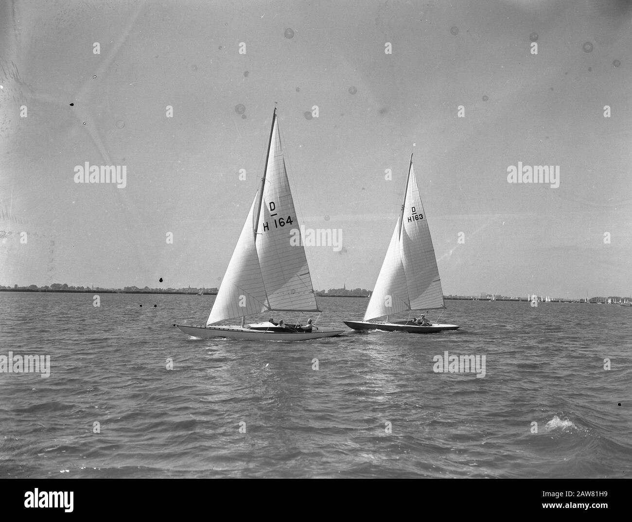 National Regattas Alkmaar More (Dragons) Date: July 23, 1955 Location: Alkmaardermeer Keywords: sailing Stock Photo