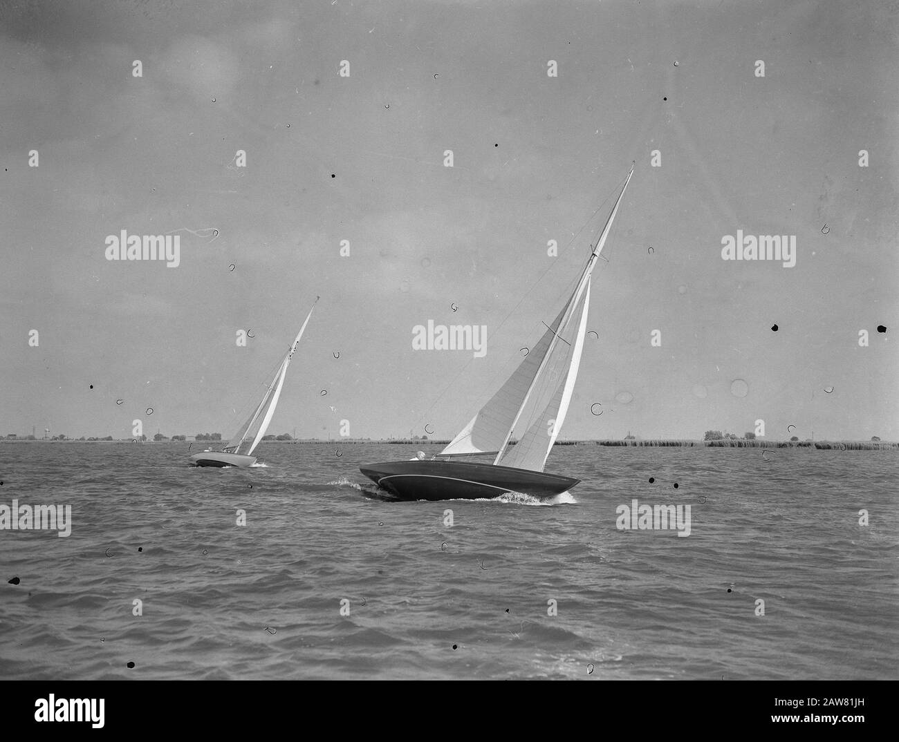 National Regattas Alkmaar More (Dragons) Date: July 23, 1955 Location: Alkmaardermeer Keywords: sailing Stock Photo