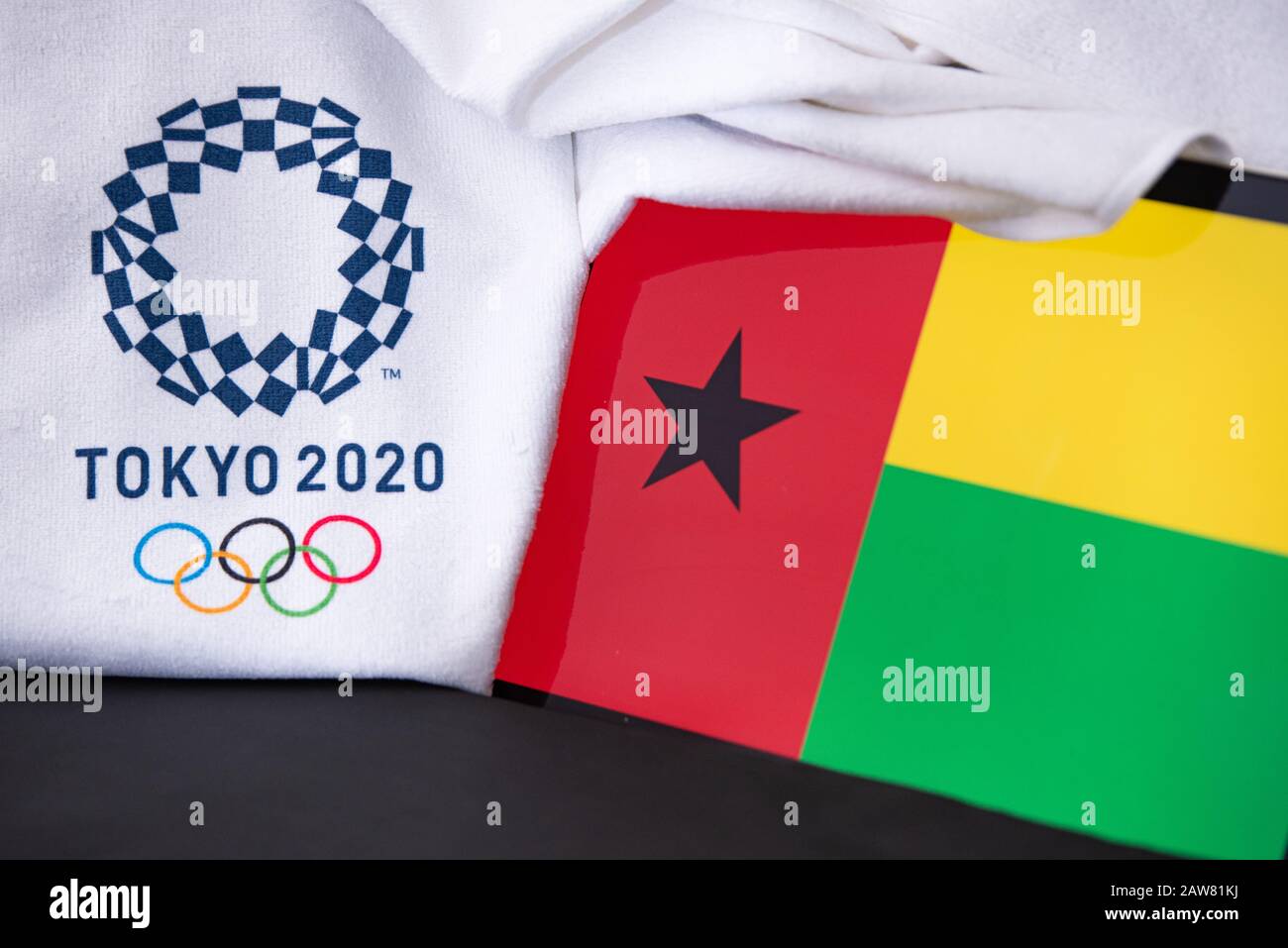 TOKYO, JAPAN, FEBRUARY. 8. 2020: Guinea-Bissau at summer olympic game