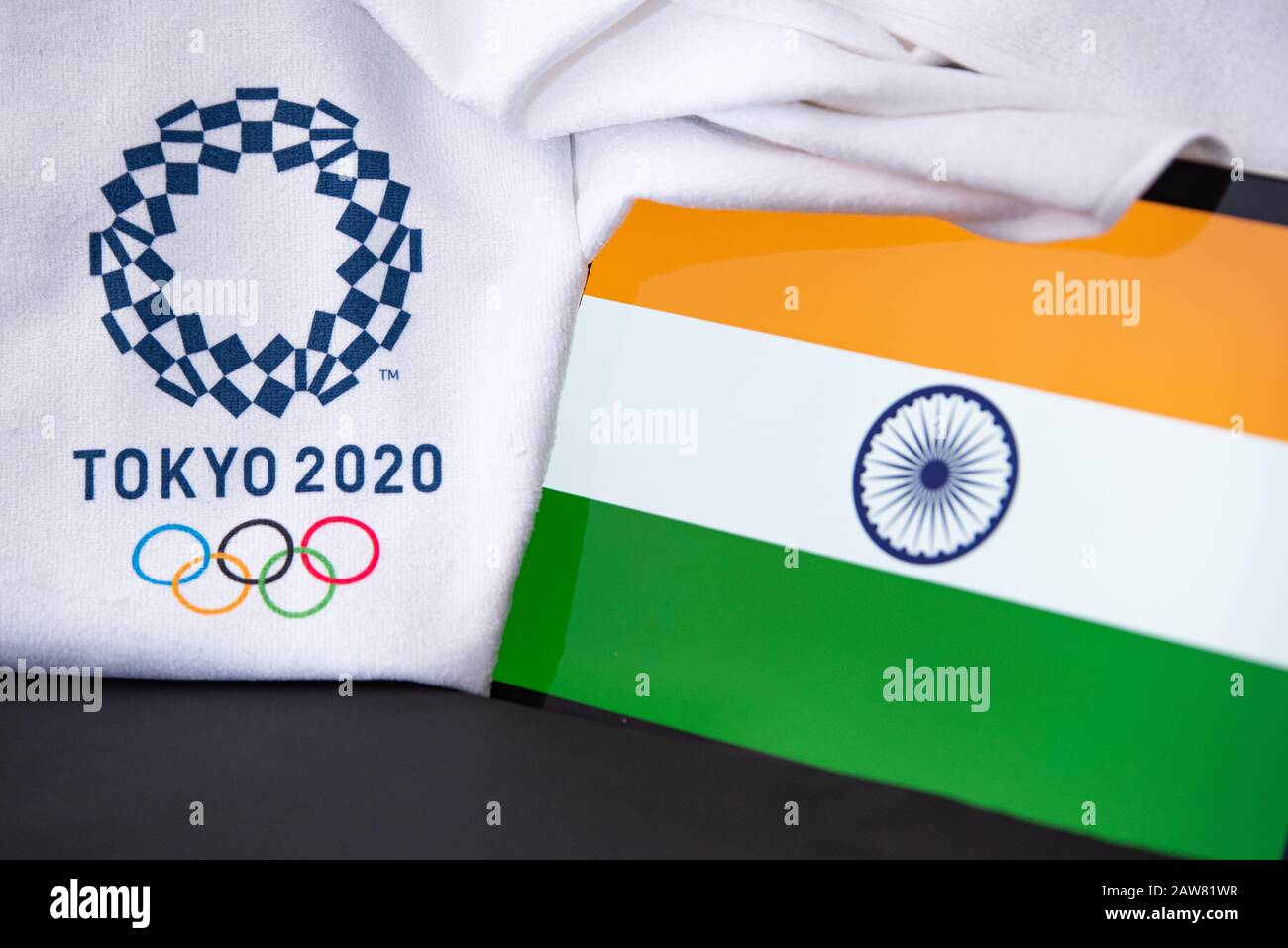 An Olympic rings Isolated On White Background. Winter Sports and Olympics  Concept Stock Photo - Alamy