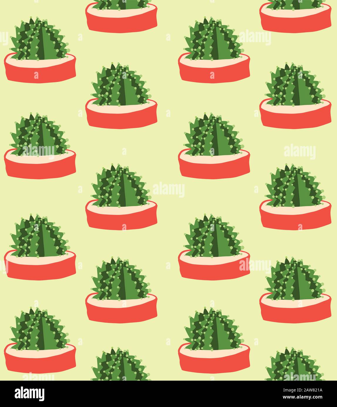 Seamless cute pattern with cactus Stock Vector