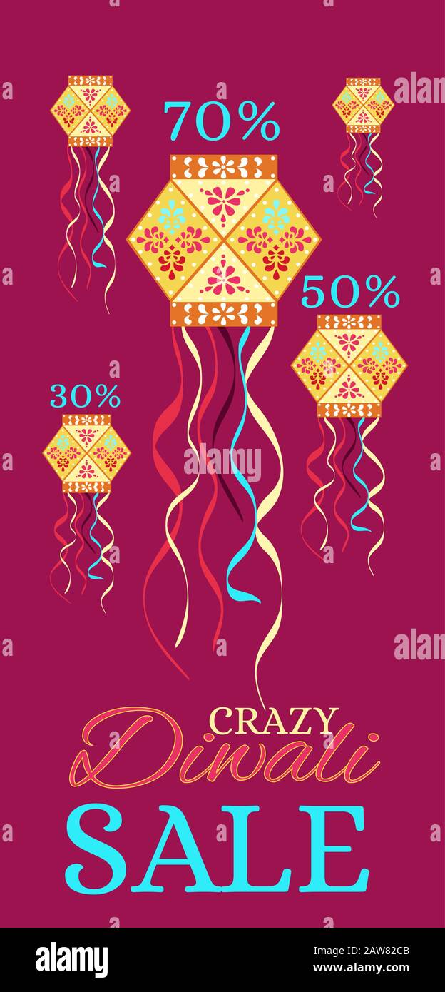 Creative banner or sale poster for festival of diwali c Stock Vector