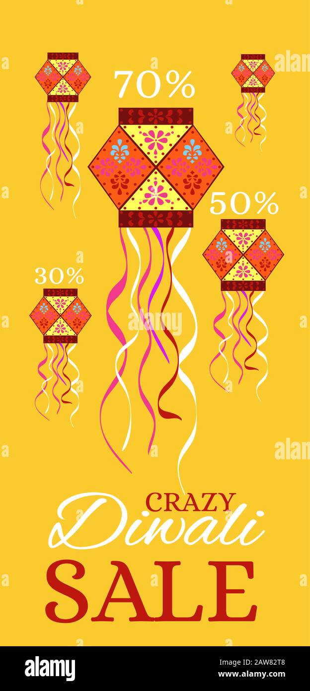 Creative banner or sale poster for festival of diwali Stock Vector