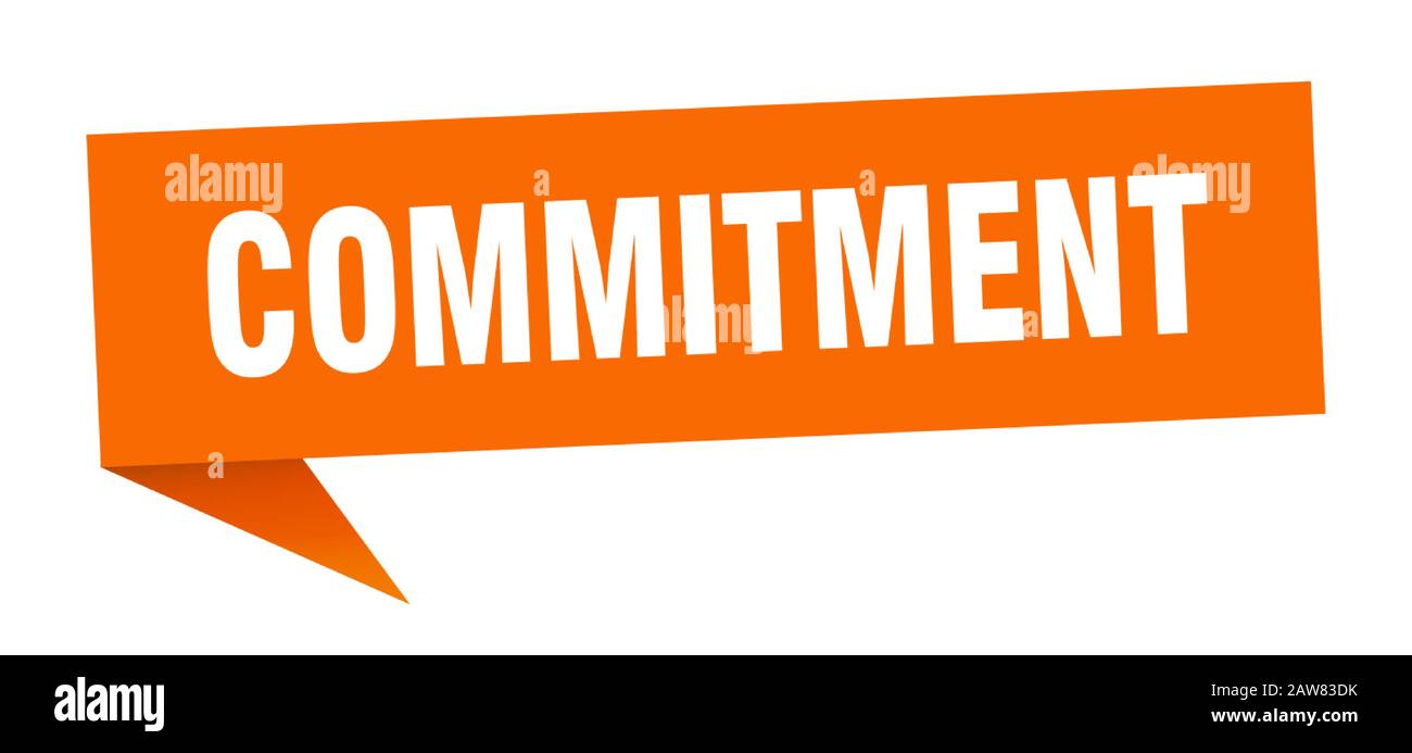 commitment speech bubble. commitment ribbon sign. commitment banner Stock Vector