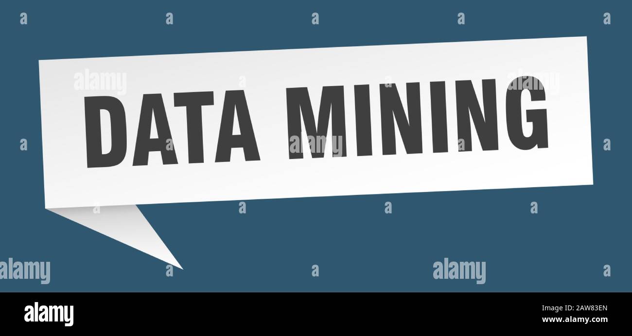 data mining speech bubble. data mining ribbon sign. data mining banner Stock Vector