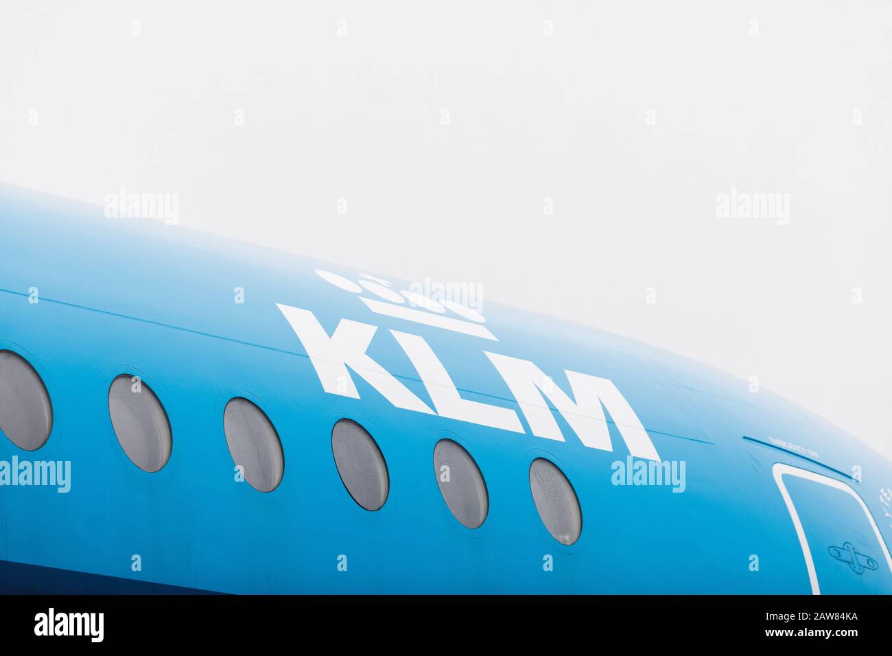 KLM airplane in the Amsterdam Schiphol Airport, dutch flight carrier