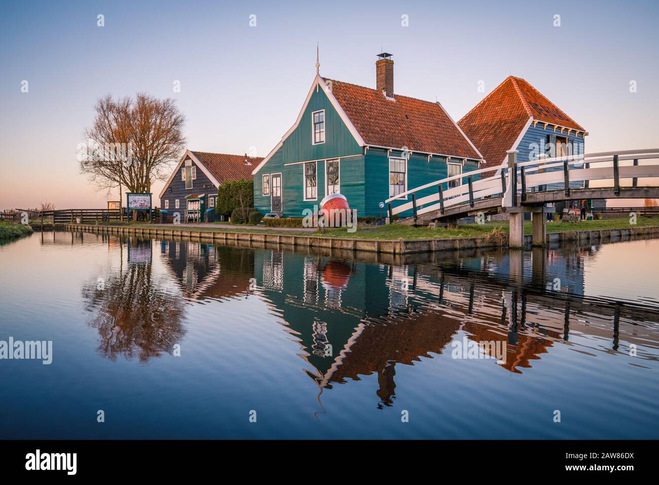 Typical dutch house at the zaanse schans,tourist destination near Amsterdam - Holland Stock Photo