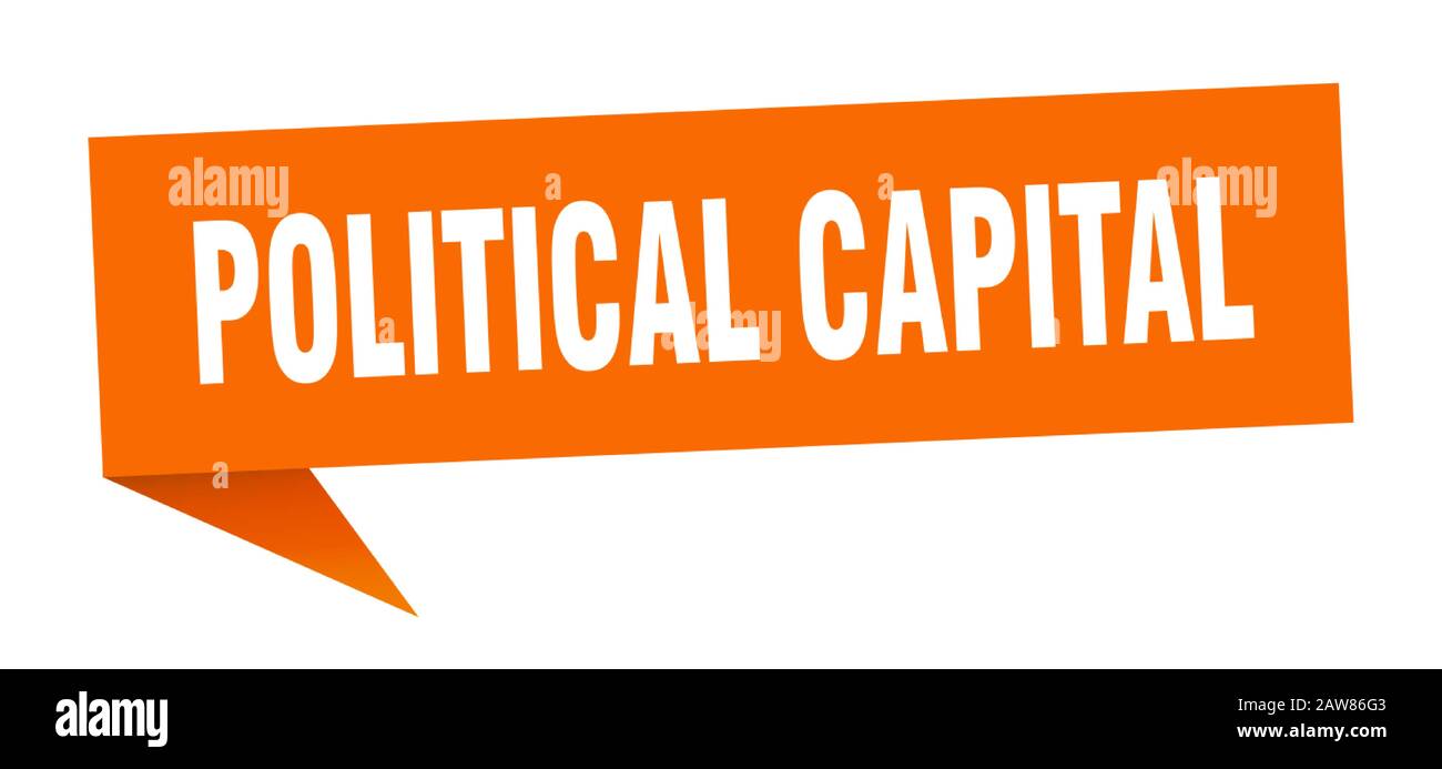 political capital speech bubble. political capital ribbon sign