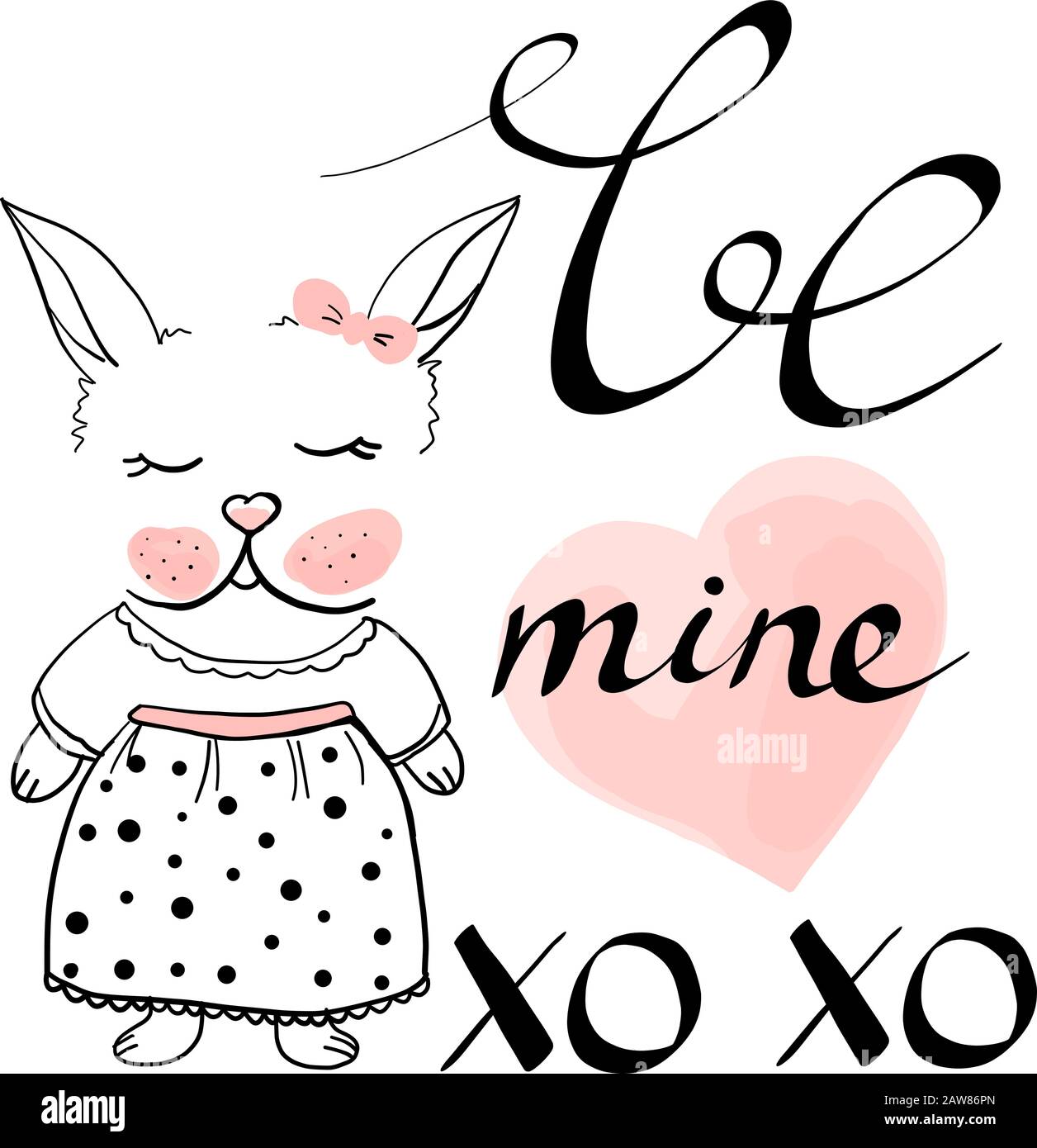 Mine hand lettering black Stock Vector Images - Alamy