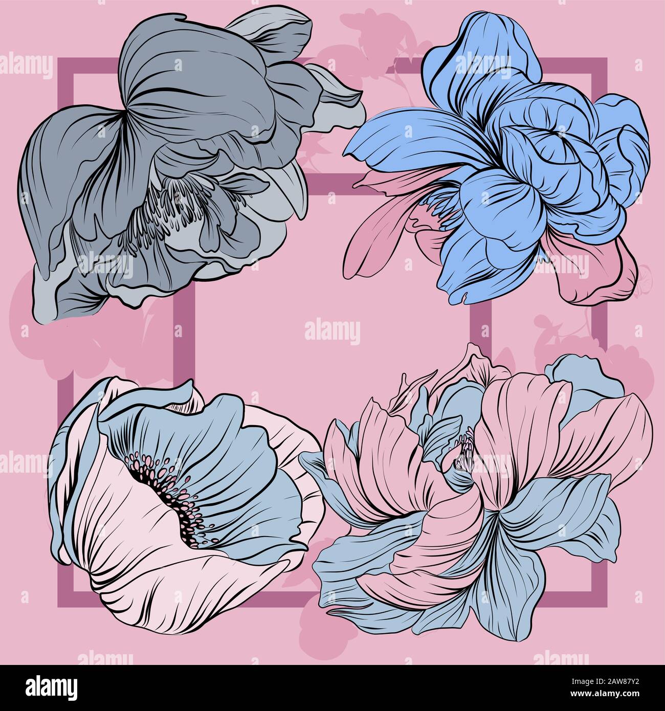 Floral pattern, can use be for shawl, decor, fabric. Stock Vector