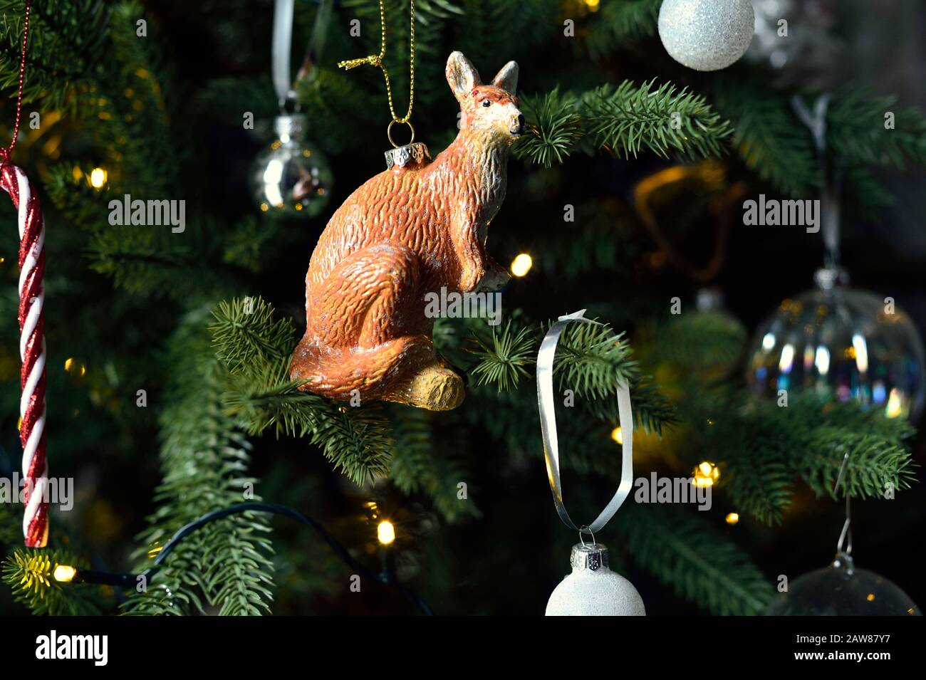 Kangaroo Christmas tree decoration Stock Photo
