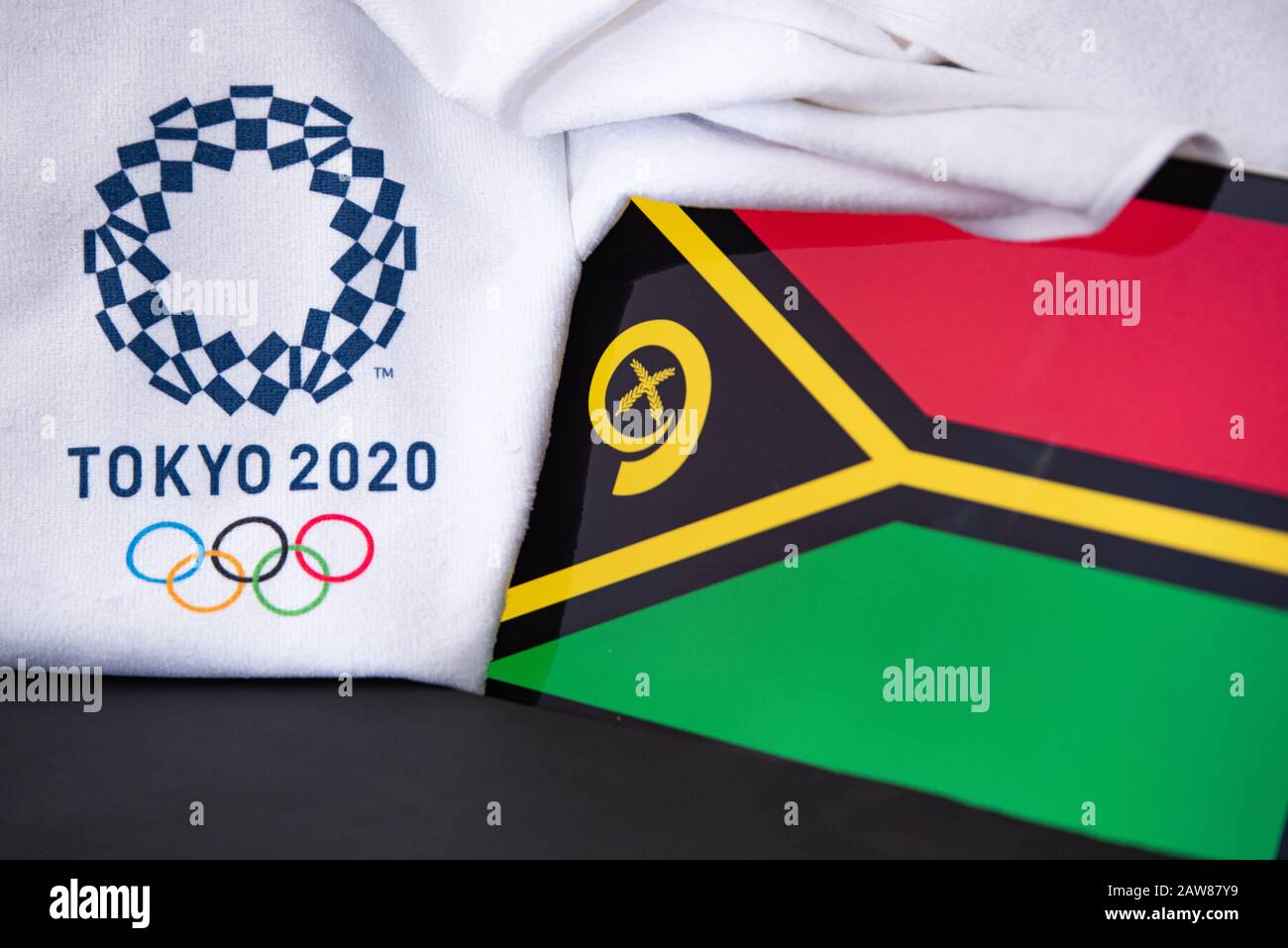 TOKYO, JAPAN, FEBRUARY. 8. 2020: Vanuatu at summer olympic game in
