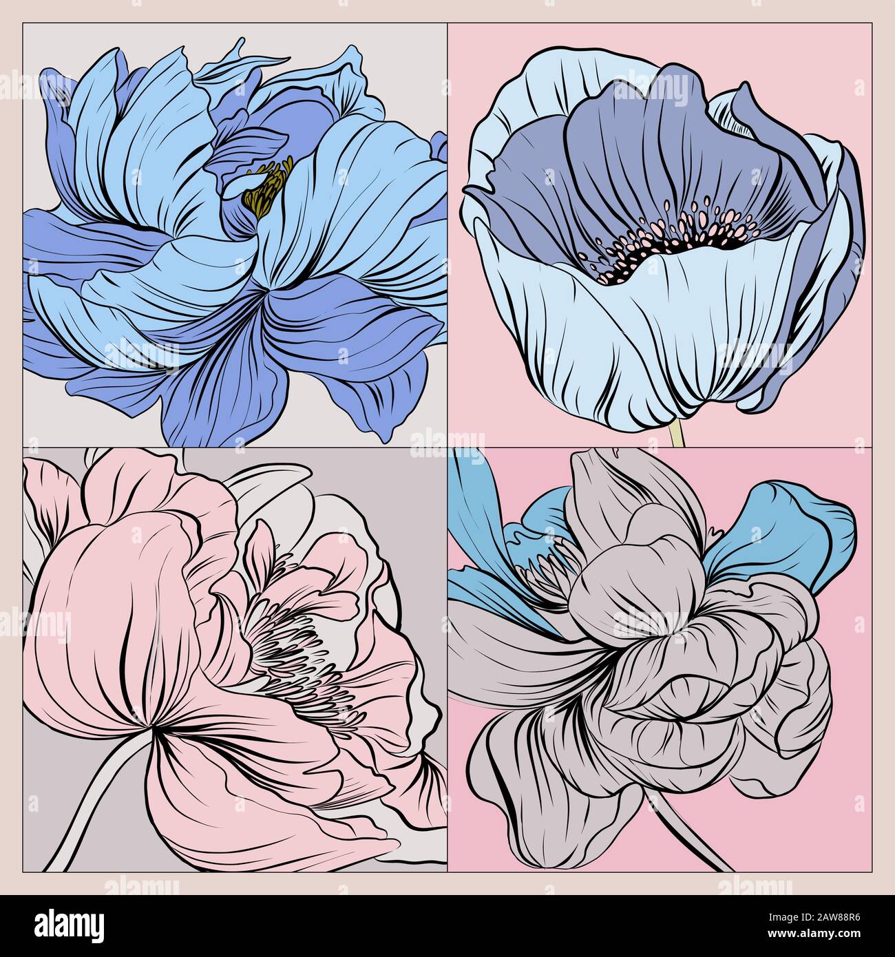 Floral pattern, can use be for shawl, decor, fabric. Stock Vector