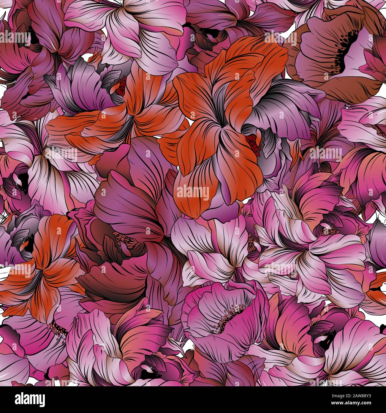 Floral pattern, can use be for shawl, decor, fabric. Stock Vector