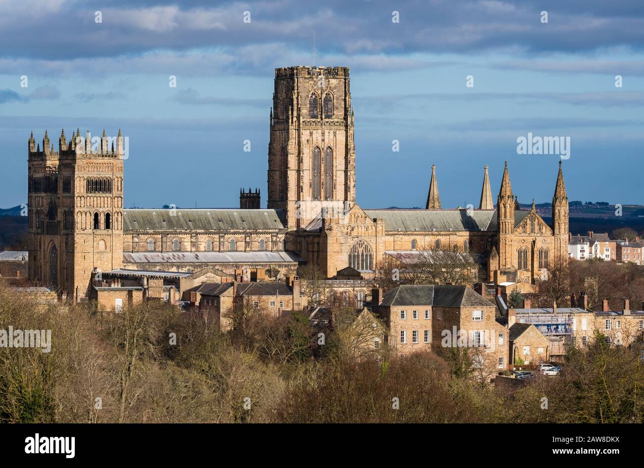 Durham Cathedral - 11th / 12th century church in North East England with Romanesque, Norman & Gothic architecture Stock Photo